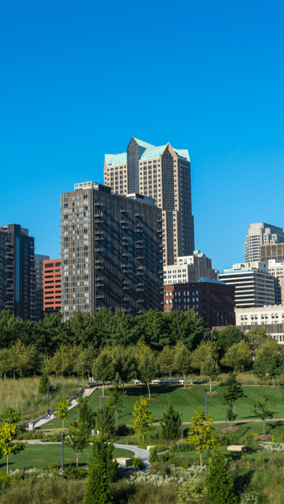 St. Louis city skyline.